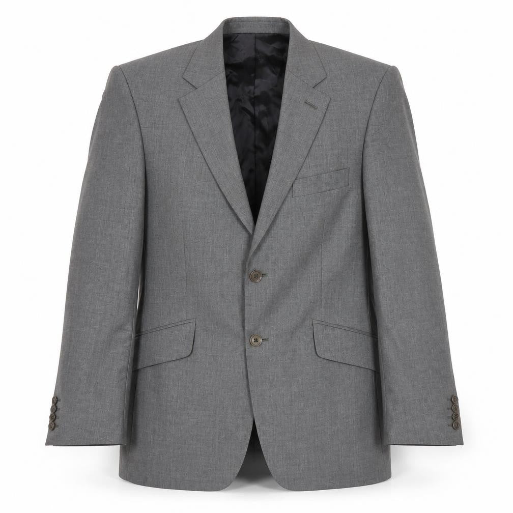 Mens 38 Chest Regular Crombie Grey Two-Button Blazer