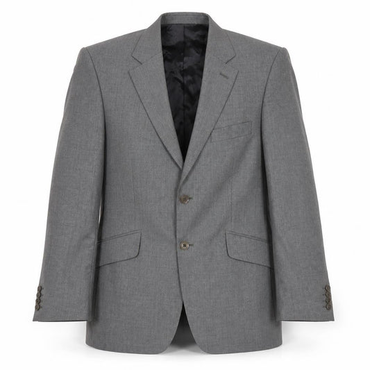 Mens 38 Chest Regular Crombie Grey Two-Button Blazer