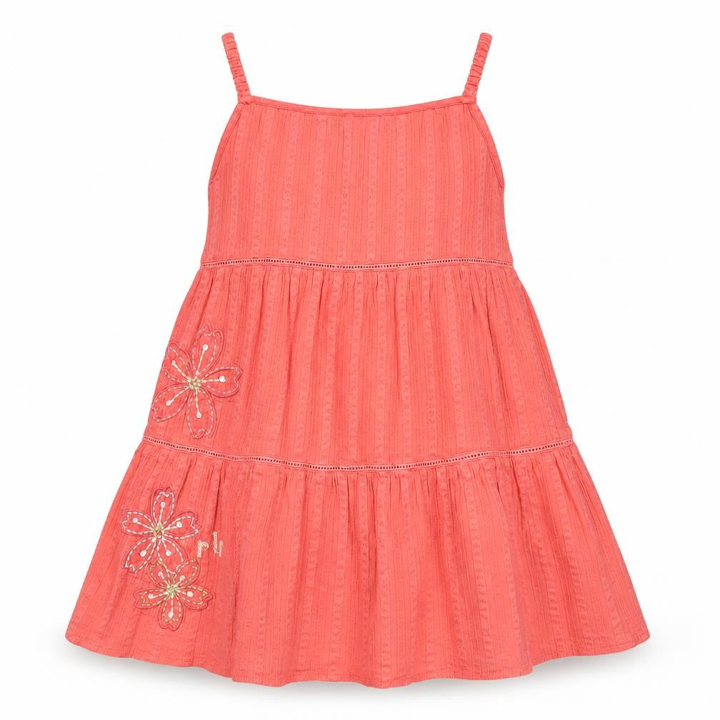 Front view of Debenhams Pink girls’ a-line dress 18-24m lightweight