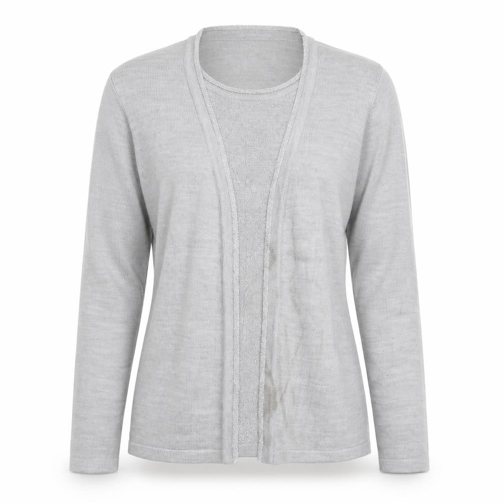 Front view of Honor Millburn Women's Grey Cardigan S