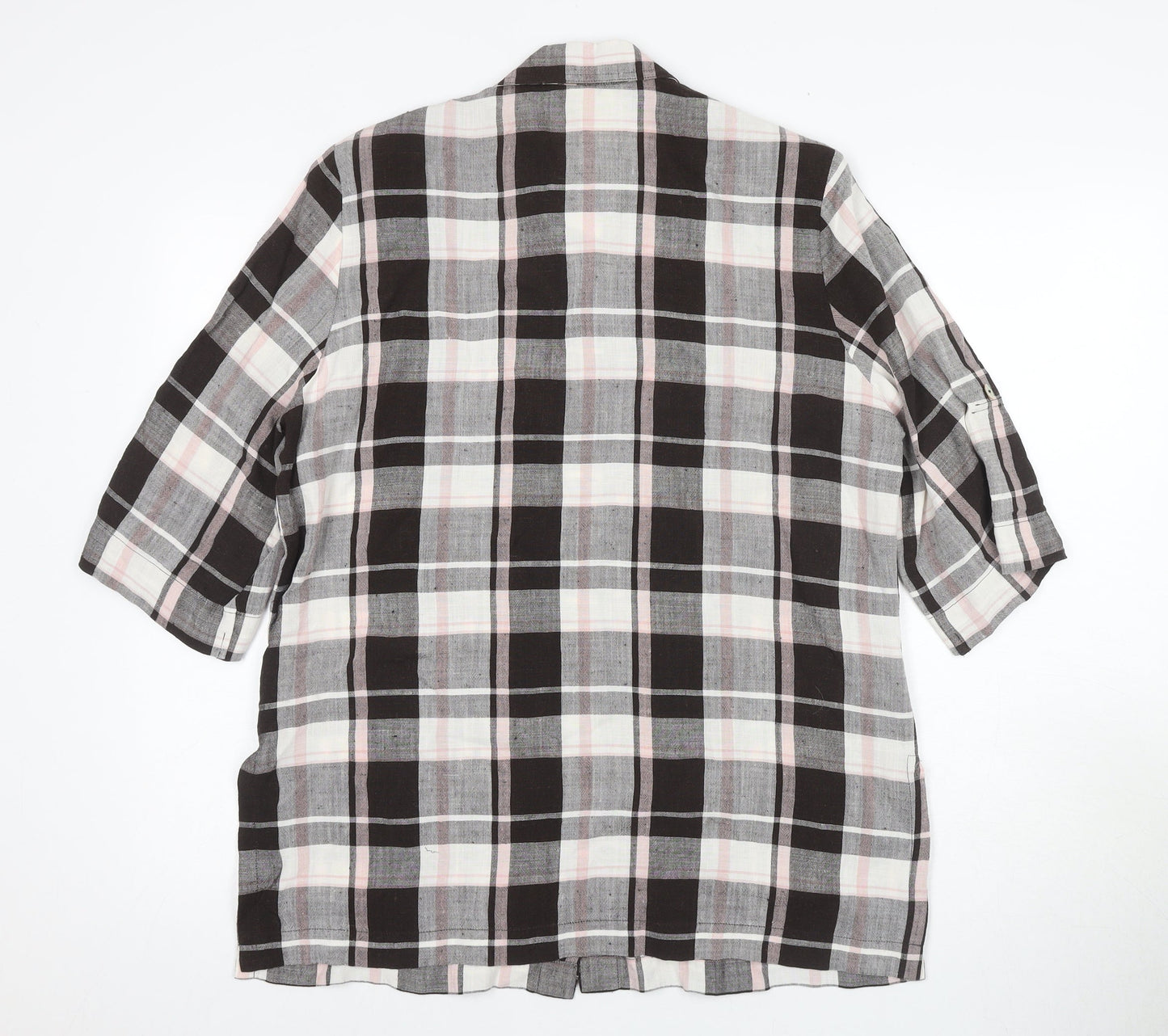 Eastex Women's Black Plaid Button-Up Shirt, Size 12