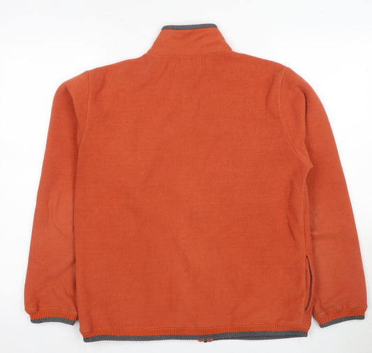 Polo Men's Orange XXL Fleece Jacket - Full Zip, Logo