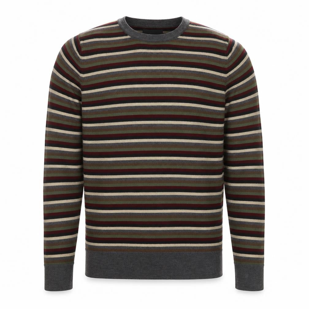 Front view of Linea Men's Multicoloured Striped Wool Jumper S