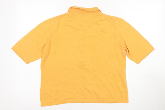 Burberry Women’s Orange Polo Shirt, L – Classic Style