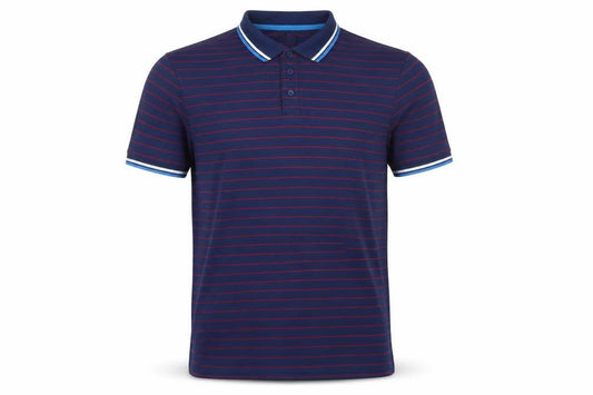 Store Twenty One Men's Blue Striped Polo Shirt L