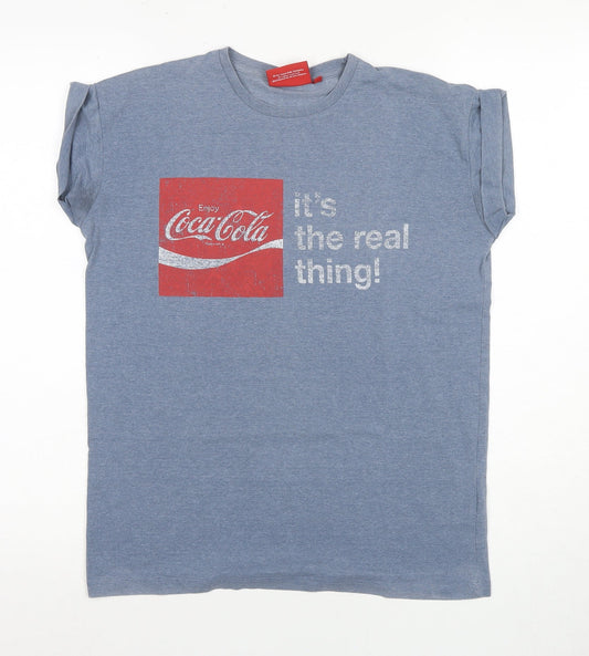 Coca-Cola Blue Unisex T-Shirt Size 8 Casual Wear