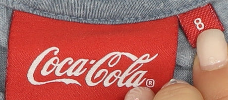 Coca-Cola Blue Unisex T-Shirt Size 8 Casual Wear