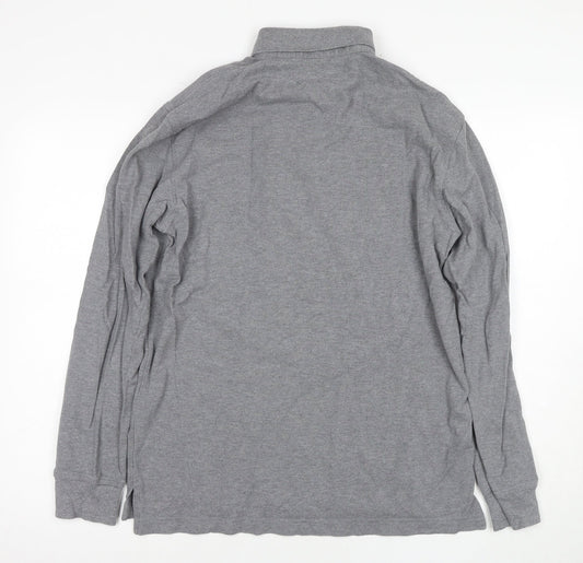 Tommy Hilfiger Men's Grey M Long Sleeve Polo