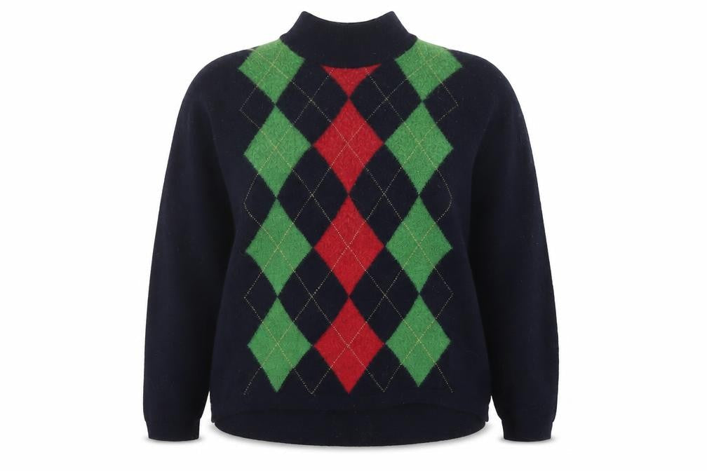 Marks and Spencer Women's Multicoloured Argyle Pullover, Size 14