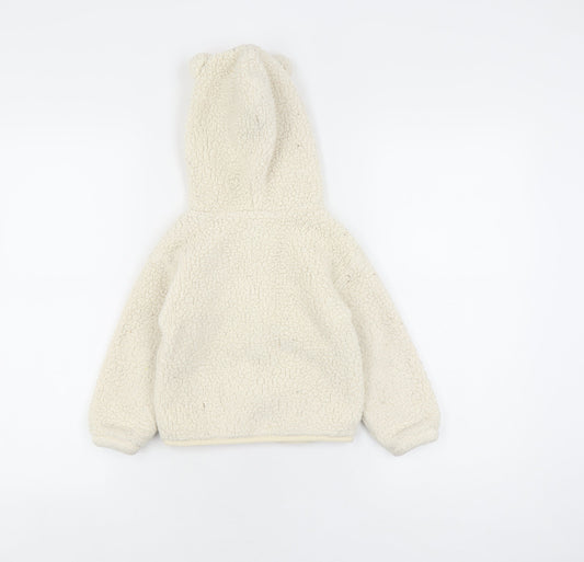 Gap Boys Ivory Hooded Fleece Jacket - Size 4 Years
