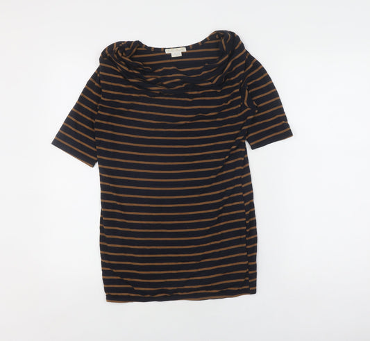 Mamas & Papas Women's Black Striped Cowl Neck T-Shirt