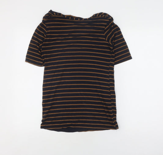Mamas & Papas Women's Black Striped Cowl Neck T-Shirt