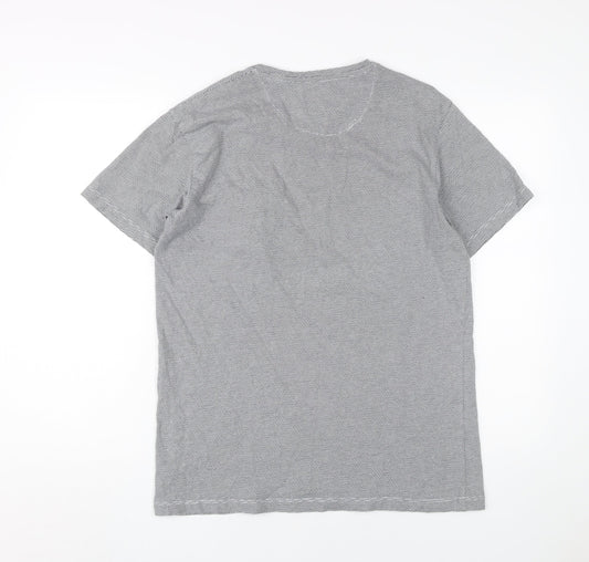 Selezione Grigio Men's Grey Striped T-Shirt M