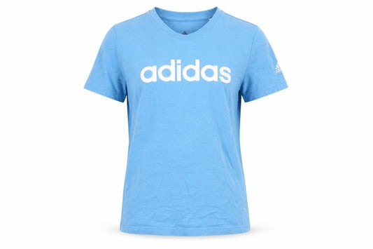 Unisex Adultss UK Size S adidas Blue 100% Cotton T-Shirt