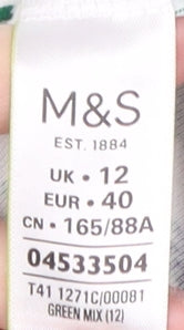 Marks and Spencer Women's Green Floral T-Shirt