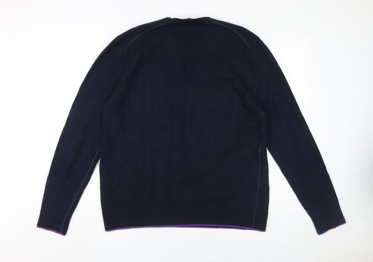 Ted Baker Men's Blue Wool Pullover Jumper, 6XL