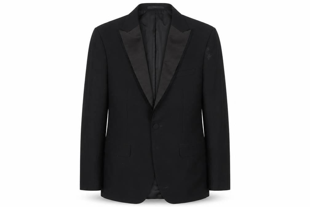 Mens 38 Chest Regular Moss London Black One-Button Suit Jacket