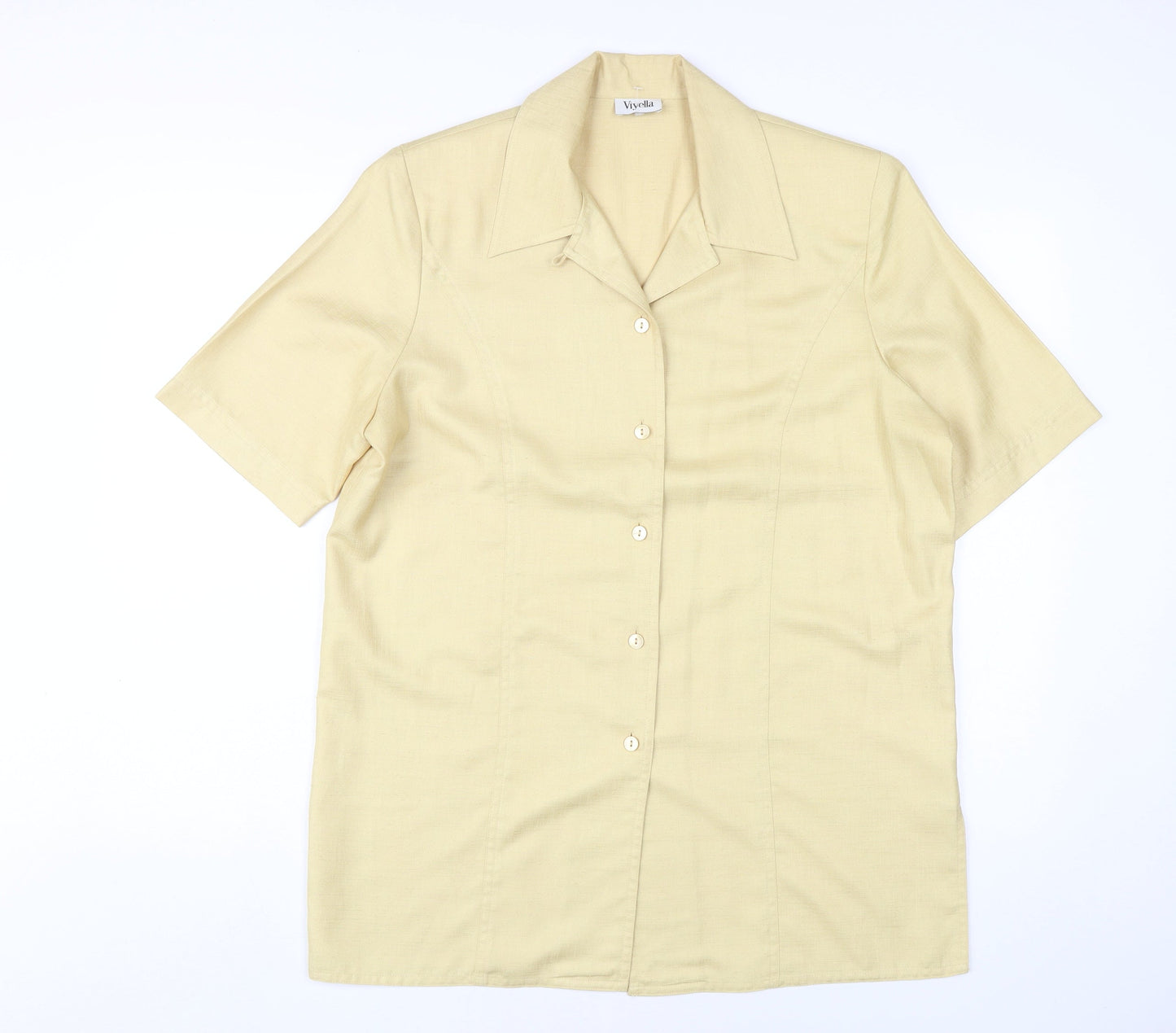 Viyella Women's Beige Button-Up Shirt Size 12