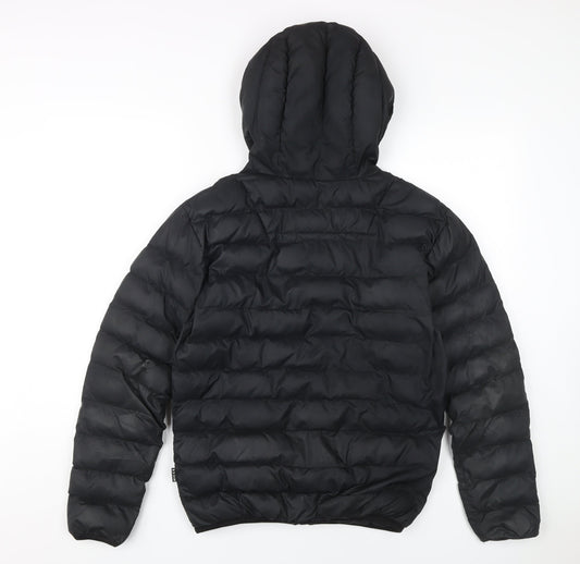 Nicce Men's Black Puffer Jacket Size S Hooded