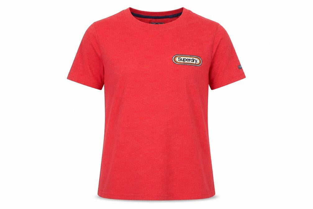 Womens UK Size 8 Superdry Red Cotton Blend T-Shirt