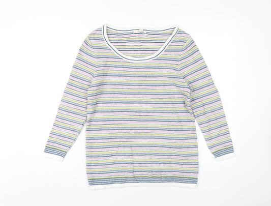 White Stuff Women's Multicoloured Striped Pullover Size 10