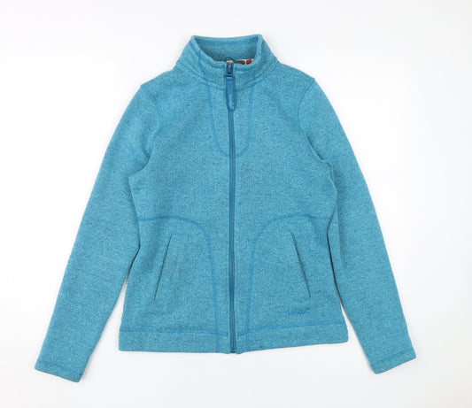 Weird Fish Women's Blue Fleece Jacket Size 8 - Autumn Casual