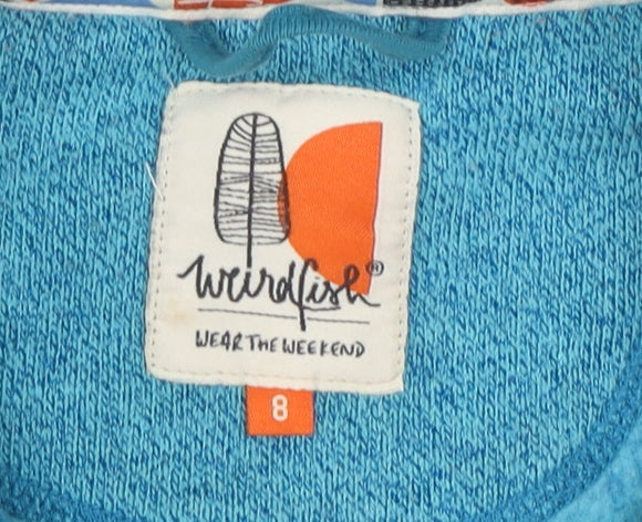 Weird Fish Women's Blue Fleece Jacket Size 8 - Autumn Casual