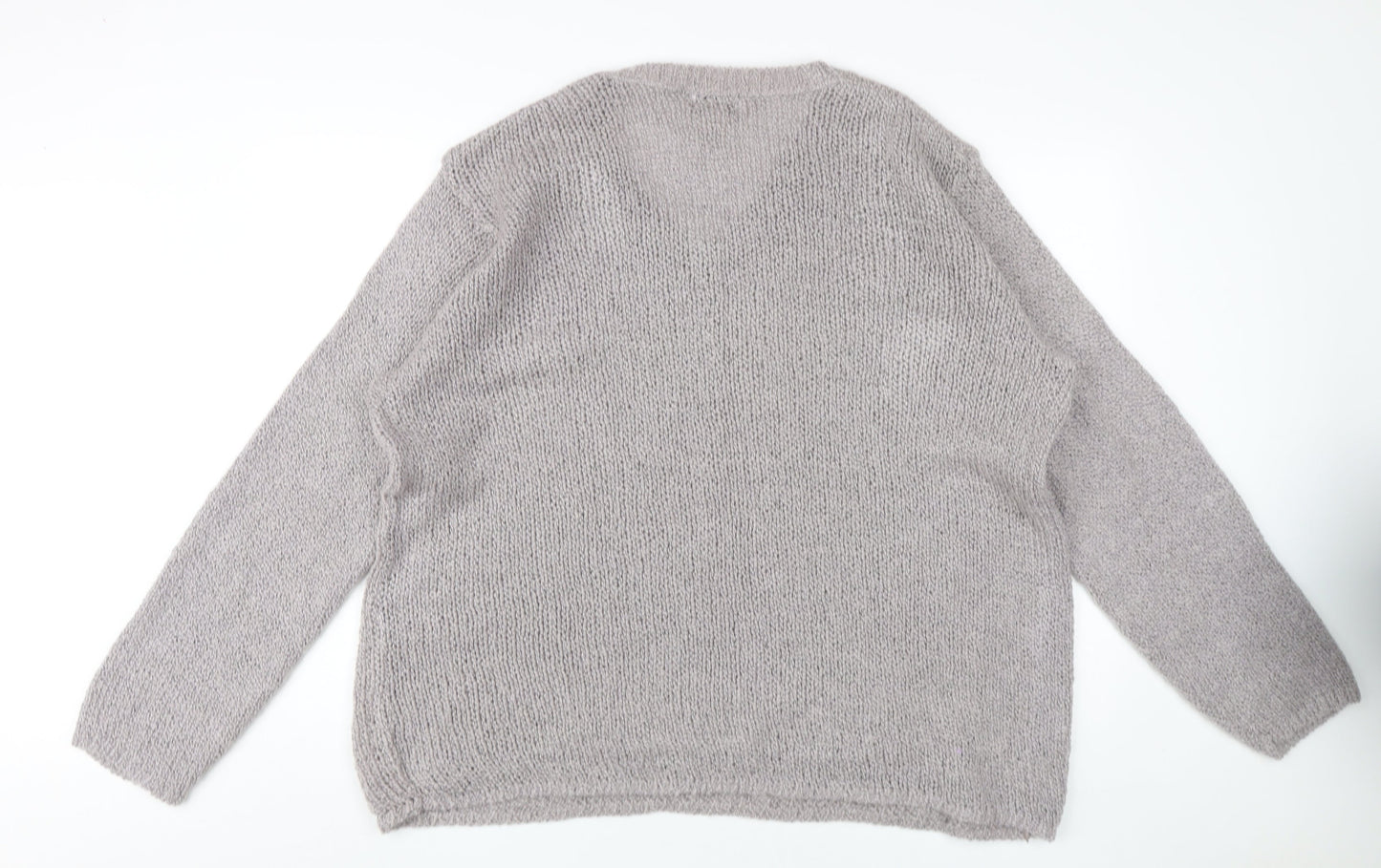 Van Heusen Women's Grey V-Neck Pullover Jumper Size L