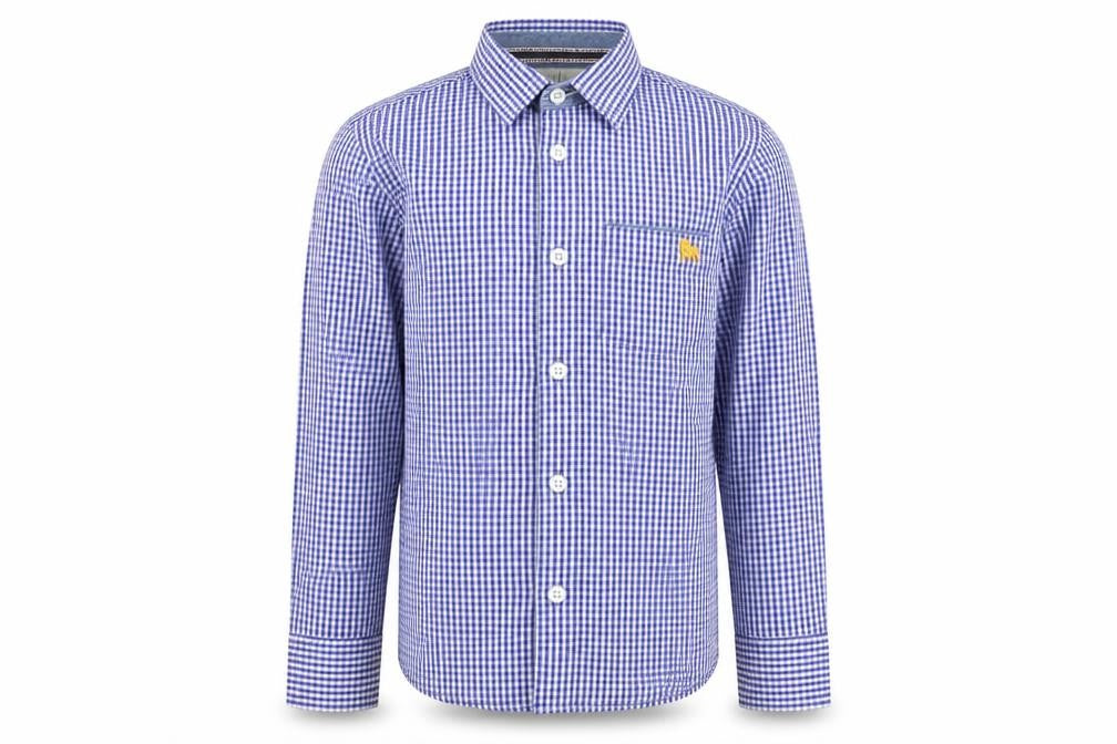 Jasper Conran Boys Blue Check Button-Up Shirt 7 Years