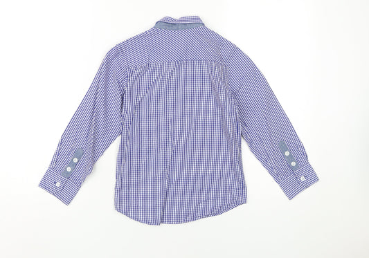 Jasper Conran Boys Blue Check Button-Up Shirt 7 Years