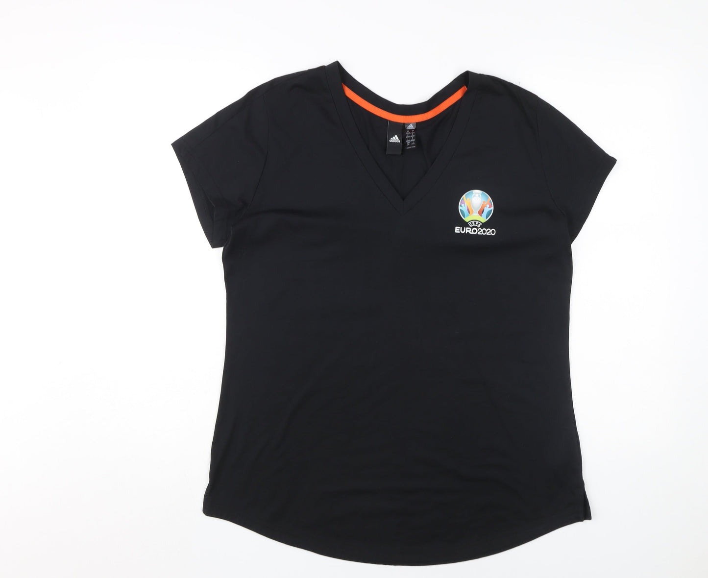 Adidas Women's Black V-Neck Sports T-Shirt