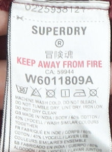 Superdry Women's Red Long Sleeve V-Neck T-Shirt