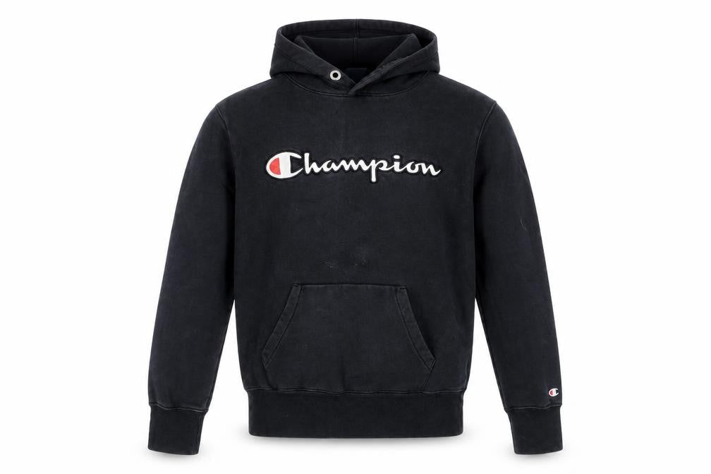 Mens UK S Regular Champion Black Pullover Hoodie