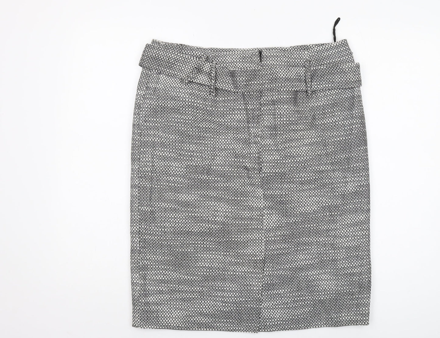 Satsuma London Women's Black Pencil Skirt, Size 16, Buckle Accent