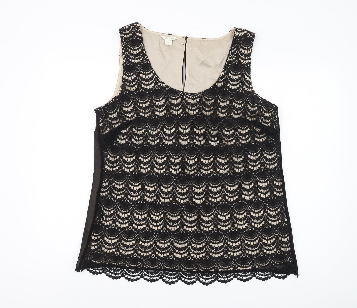 Monsoon Women's Black Lace Tank Camisole Size 18