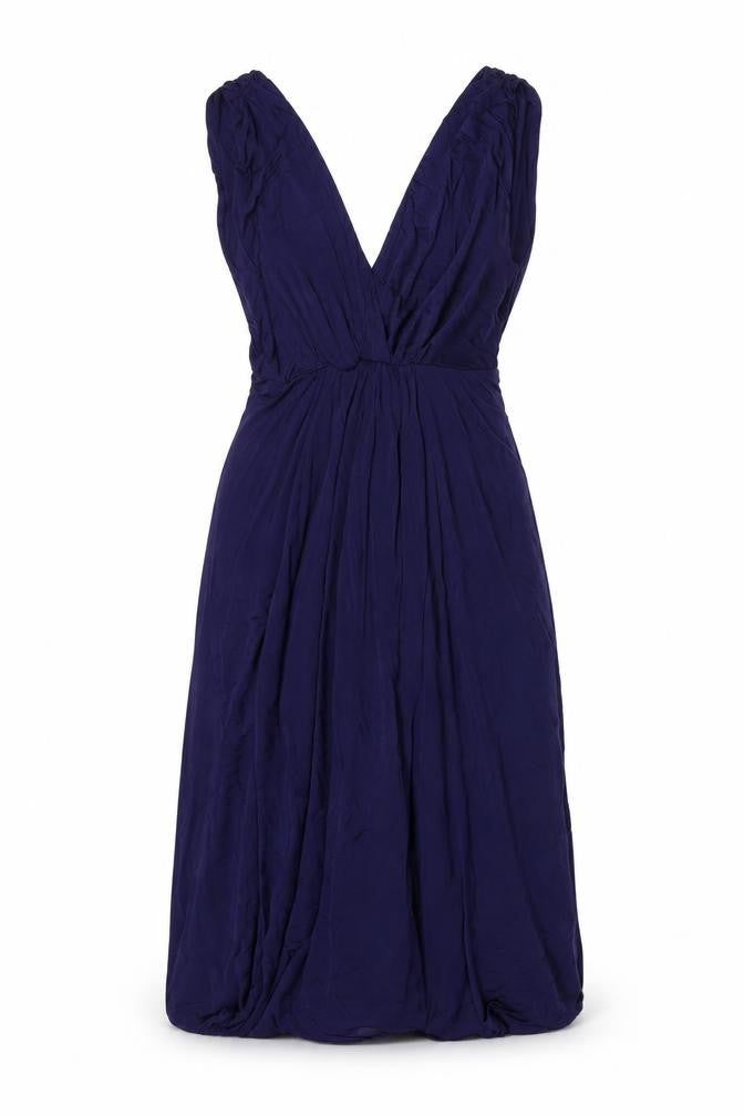 Tiffany Rose Women’s Blue Midi Dress, Size 6, V-Neck Sleeveless
