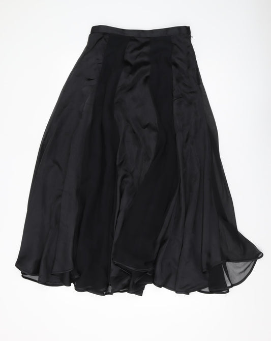 Frank Usher Women's Black Flare Midi Skirt UK 36