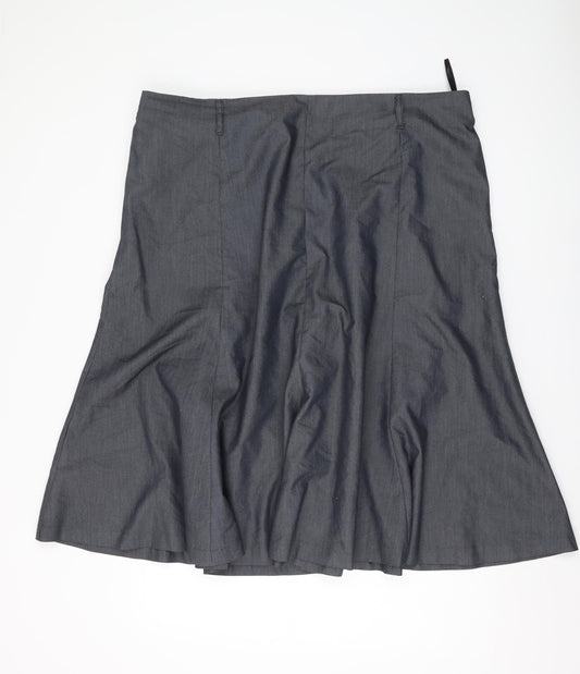 Damart Women's Grey A-Line Knee Length Skirt Size 24