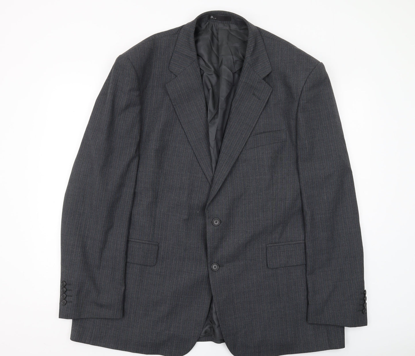 BHS Men's Grey Wool Blend Suit Jacket 48 Inch
