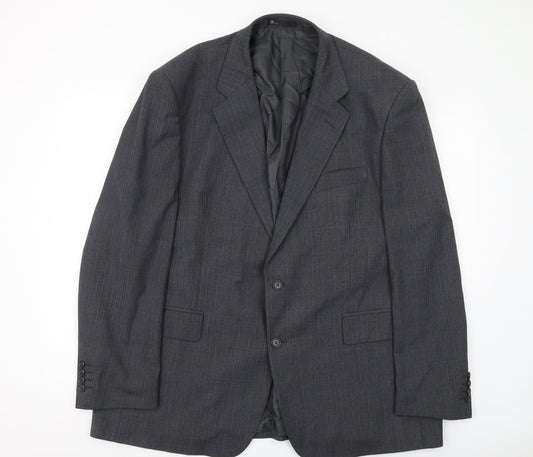 BHS Men's Grey Wool Blend Suit Jacket 48 Inch