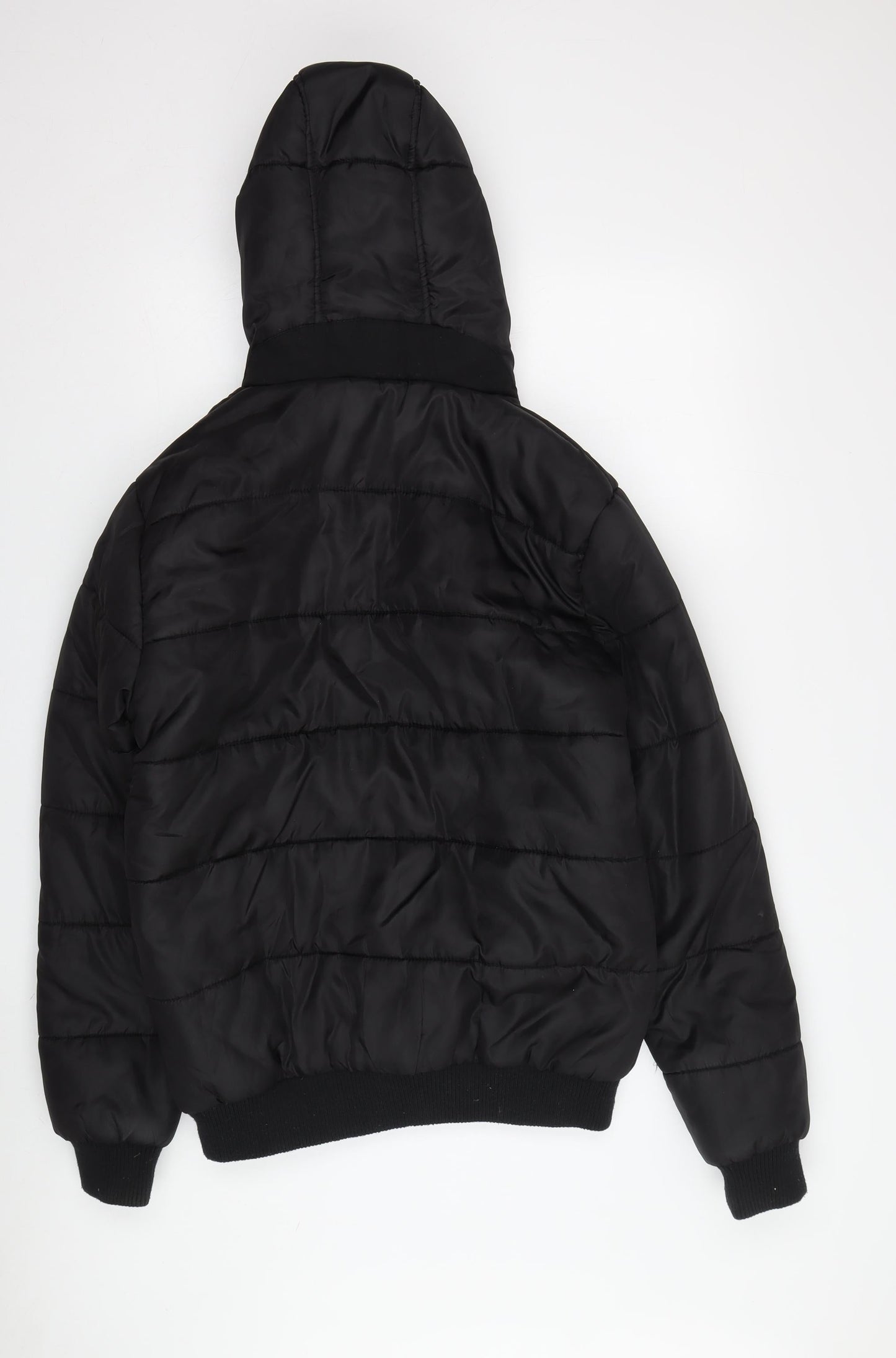 New Look Men's Black Puffer Jacket - Size S, Hooded, Casual