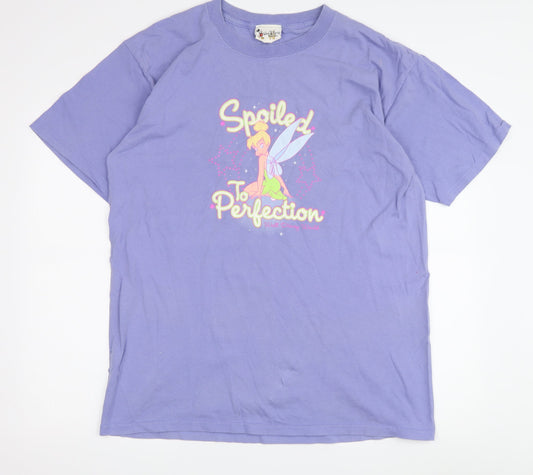 Disney Women's Purple T-Shirt L - Casual Cartoon Top