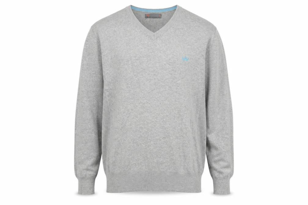 Blue Inc Men's Grey V-Neck Pullover Jumper - M