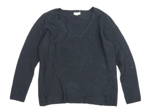 Fat Face Women's Blue V-Neck Jumper Size 12
