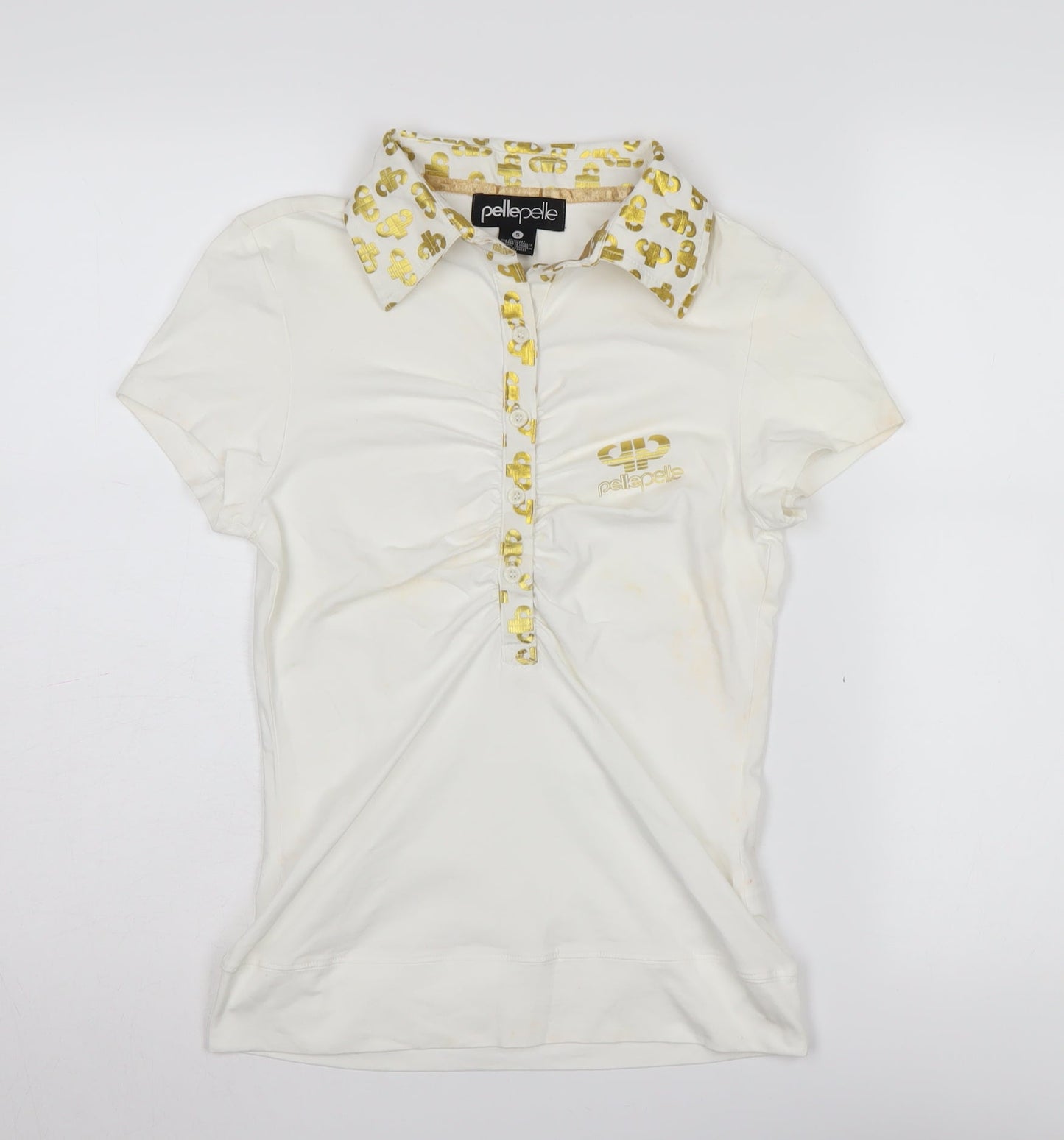 Pelle Pelle Women's White Polo Shirt S