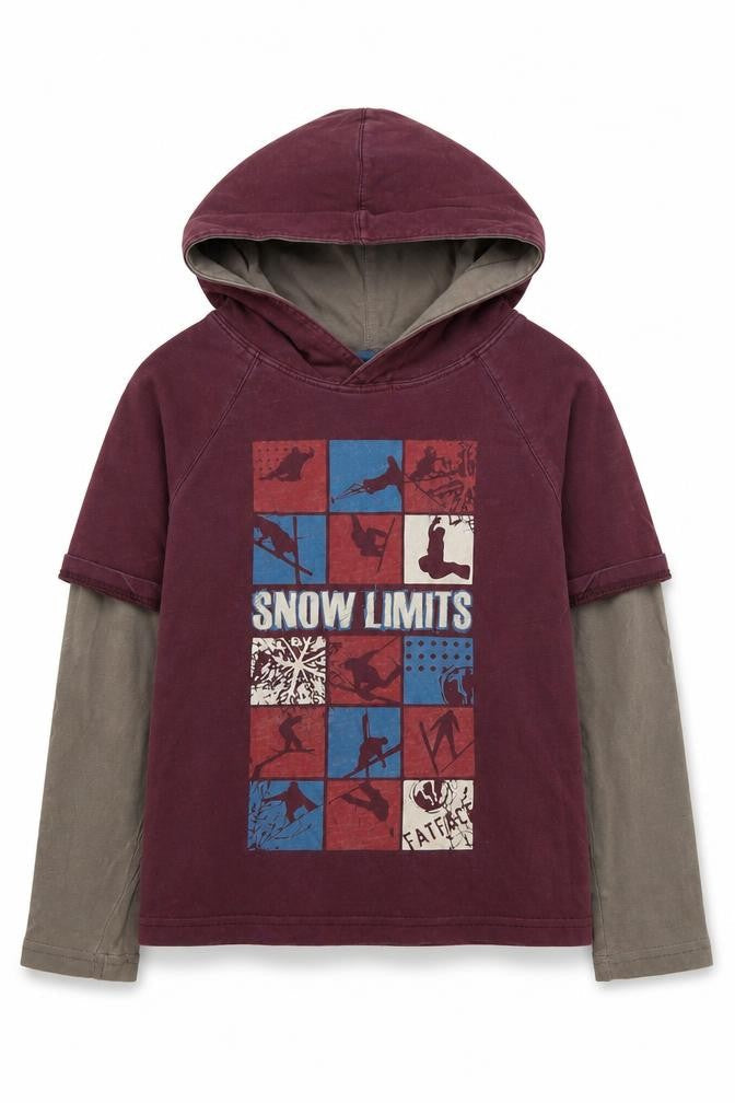 Fat Face Boys Red Hoodie, Size 6-7 Yrs, Graphic Pullover