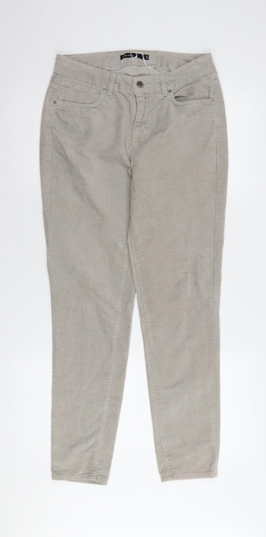 Karen Millen Women's Grey Skinny Corduroy Trousers Size 10