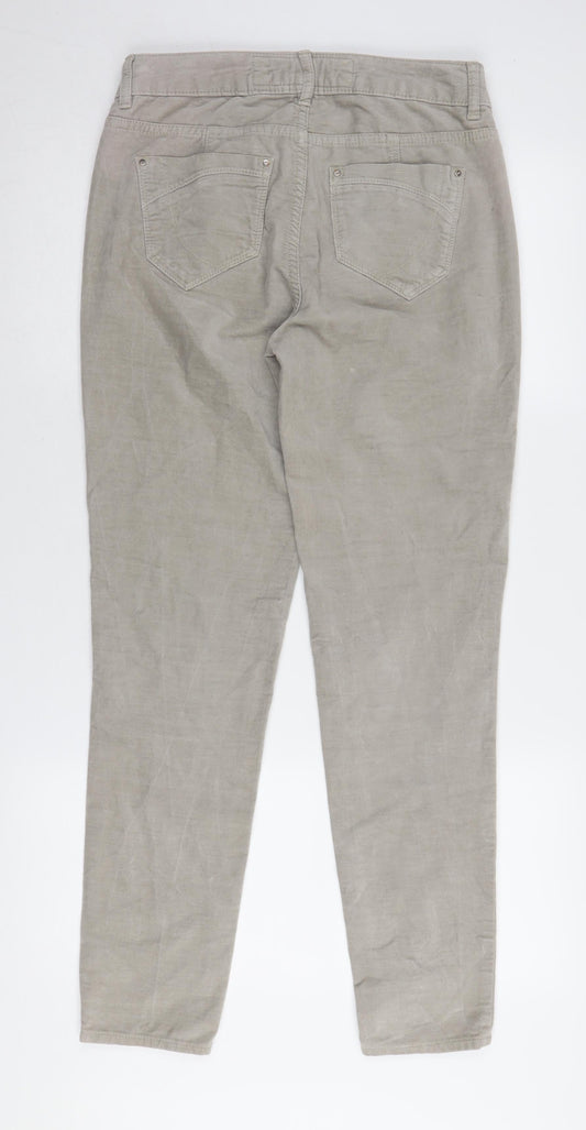 Karen Millen Women's Grey Skinny Corduroy Trousers Size 10