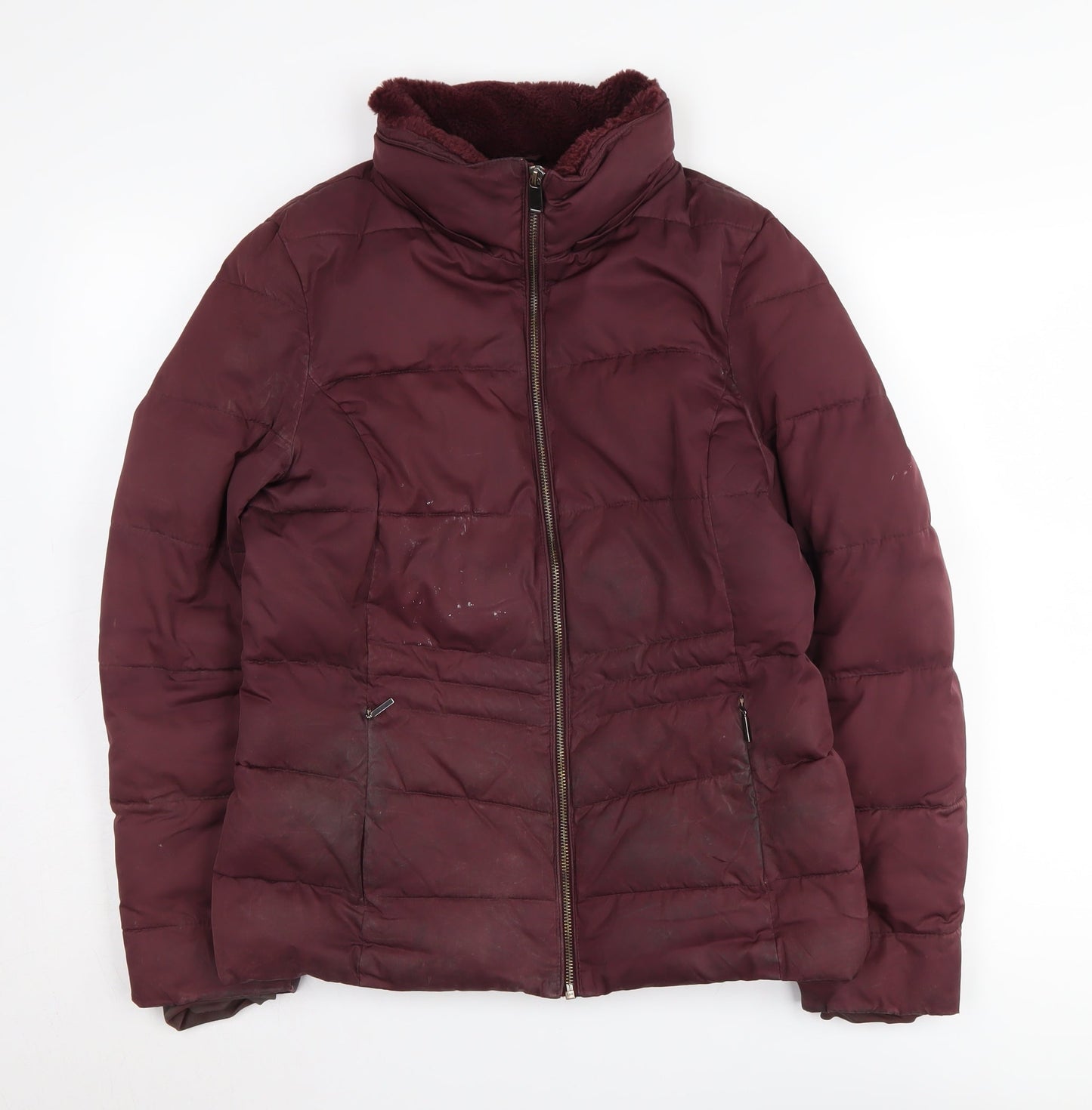 Marks and Spencer Women's Red Puffer Jacket Size 8