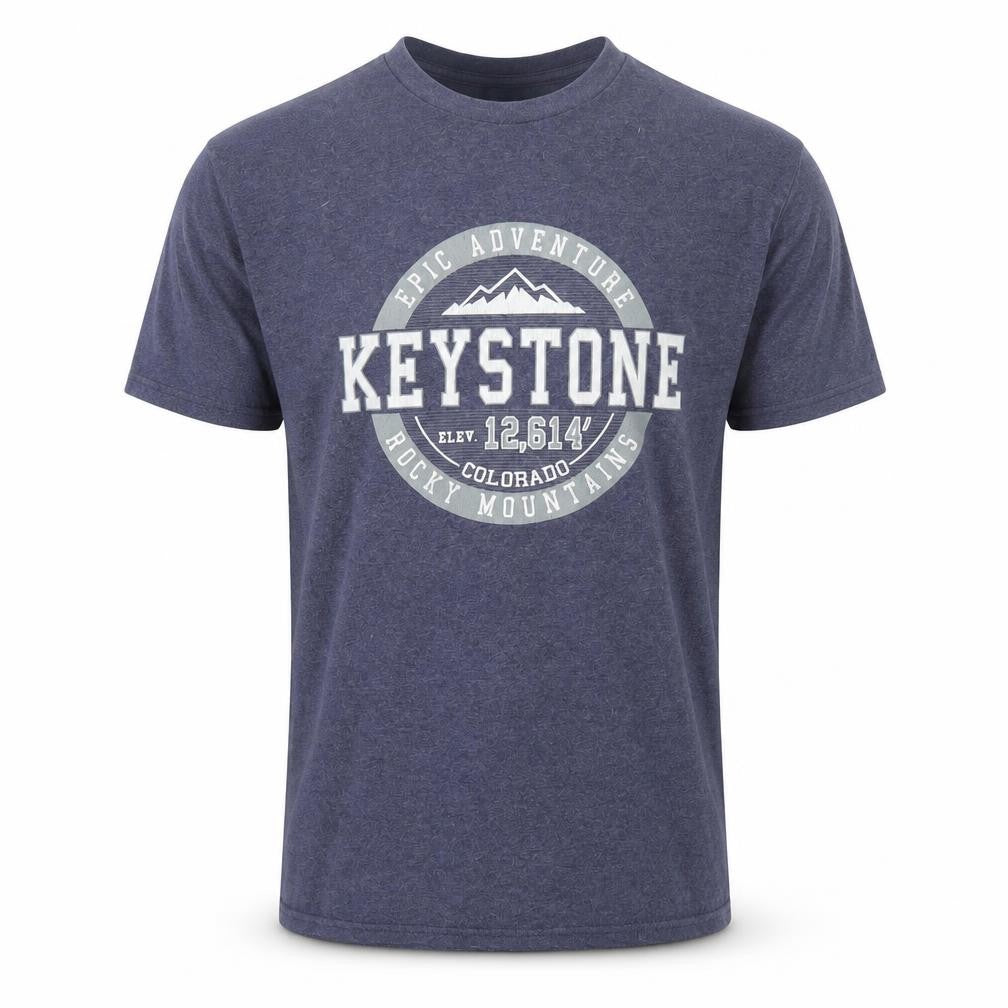 Delta Mens Blue Outdoor Graphic Print T-Shirt - Small